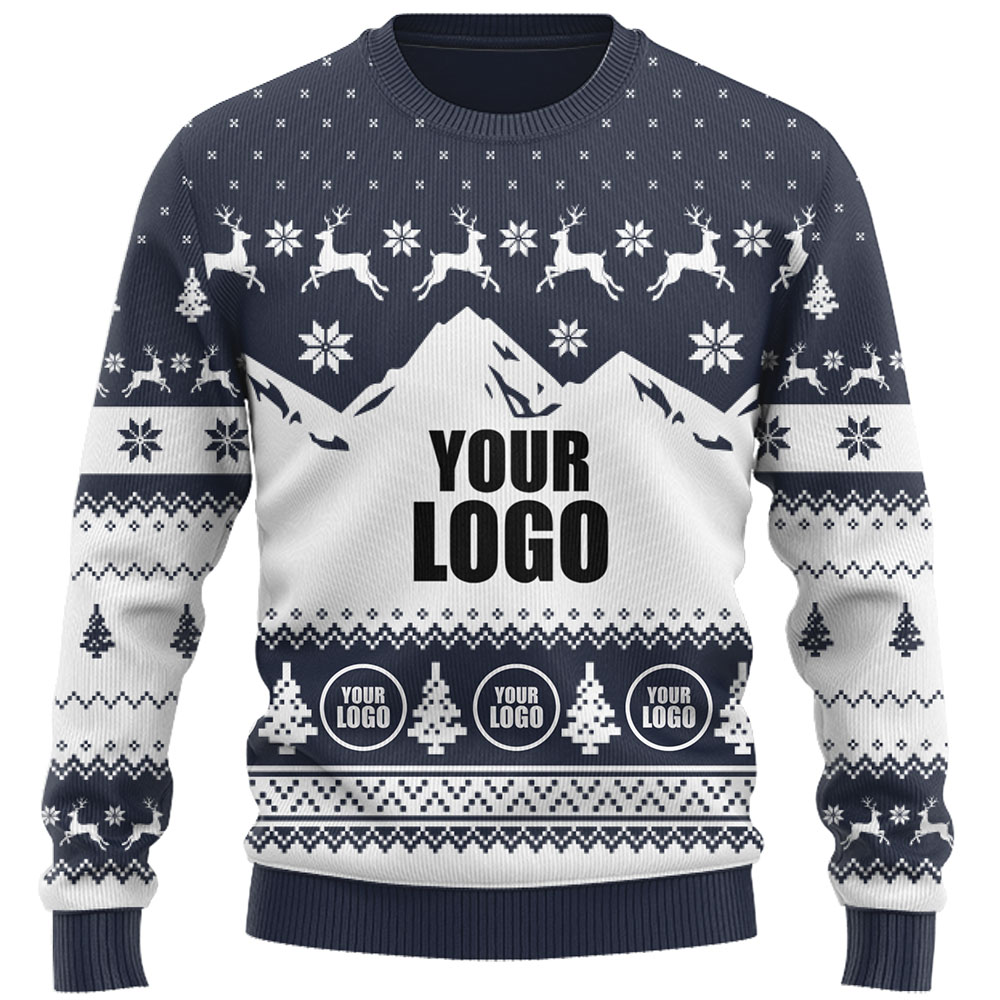Custom Mountain Logo Ugly Christmas Sweater Live Preview 7